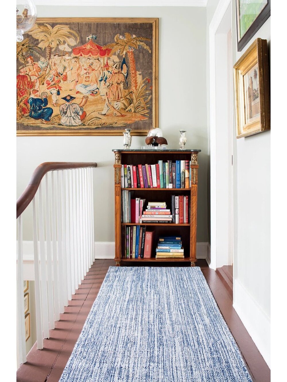 Annie Selke Bella Handwoven Wool Rug by Bunny Williams | Navy Rug Size 2'6"x8' - Picture 2 of 4
